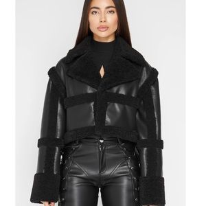 Vegan Leather and Borg jacket/vest